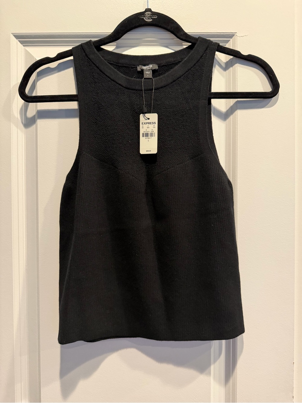 Express Black Knit Ribbed Tank